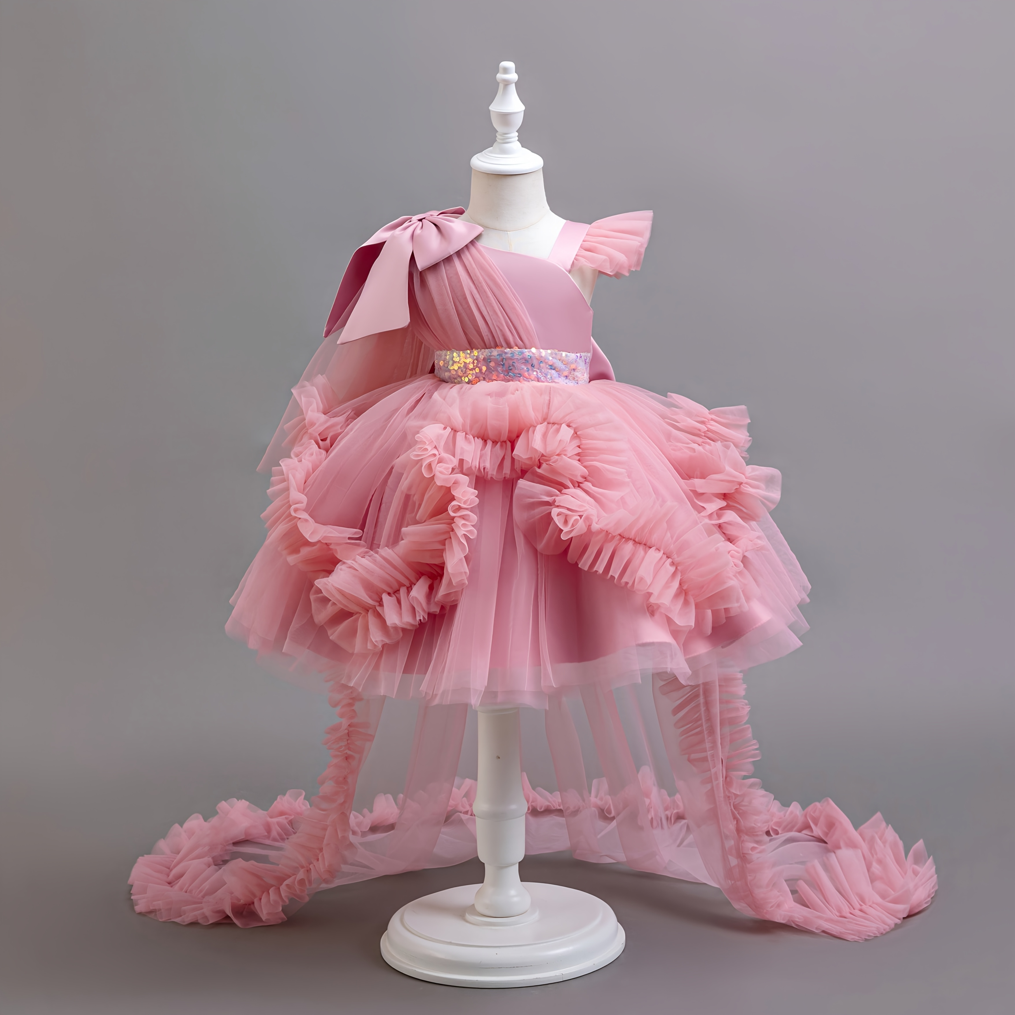 birthday dress shoulder puffy cake train dress - Temu Oman