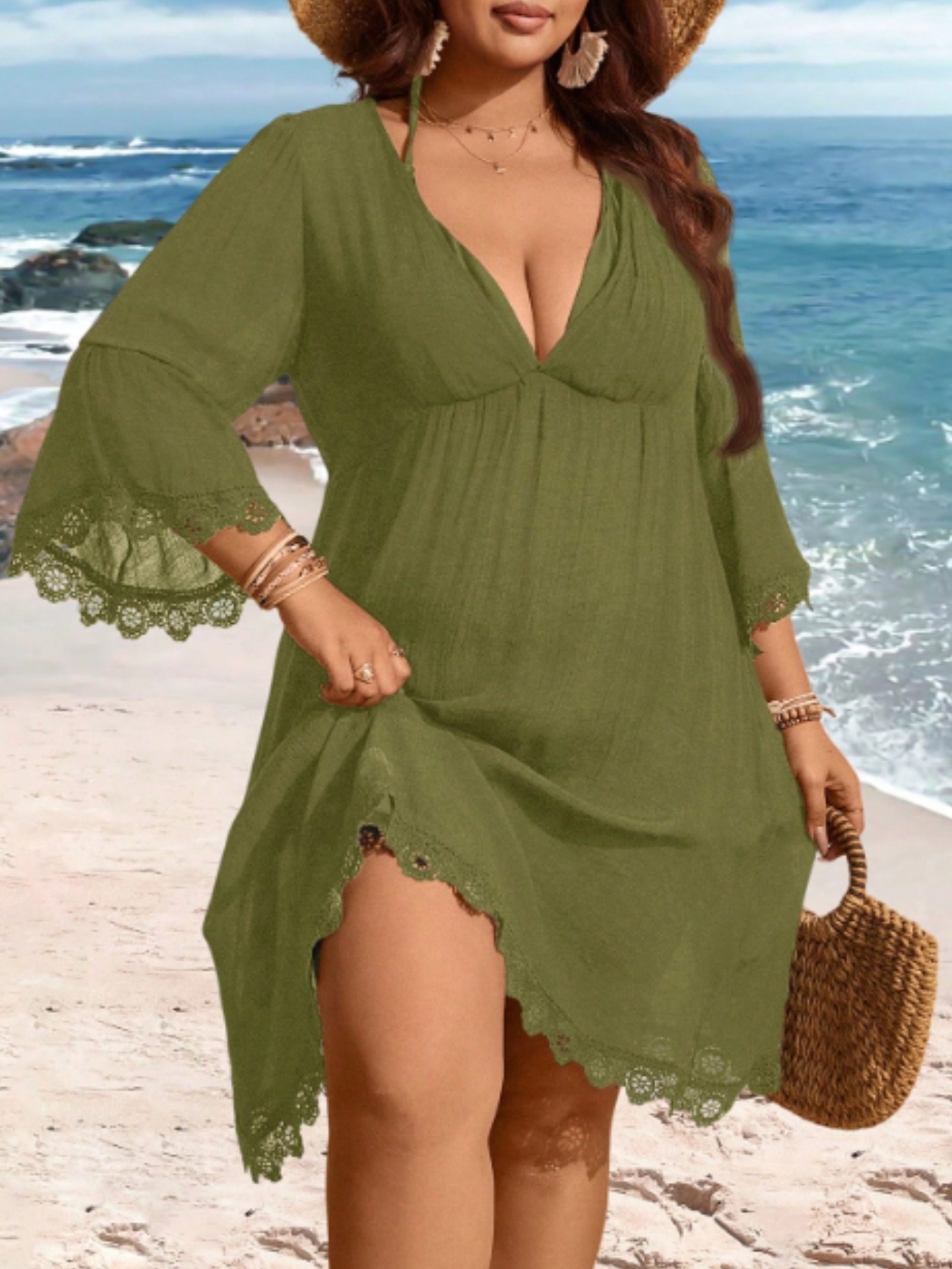 green emerald velvet dress Long Floral Dresses for Women Casual Boho Sleeveless Smocked Open Back  Flowy Maxi Dress with Pockets Tropical Summer Beachy Tea Length Dresses  Cotton Midi Sundresses for Beach Vacation Pink at Amazon Women's main image 0