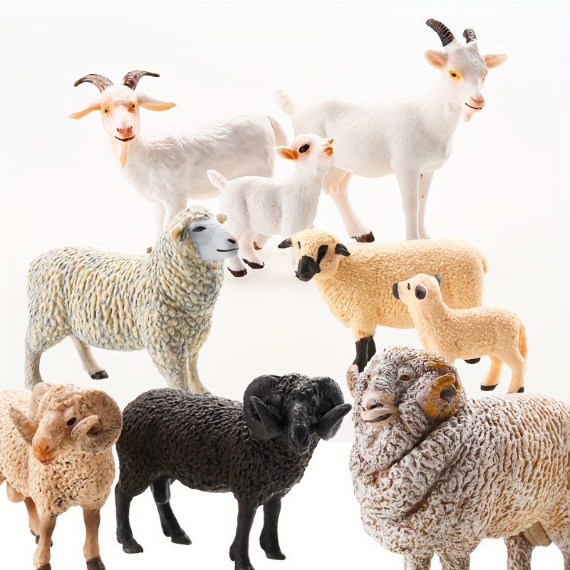 simulated zoo sheep model farm animals action figure dolls toy cute sheep merino he goat farmer   pvc   home decor science and education figures 0