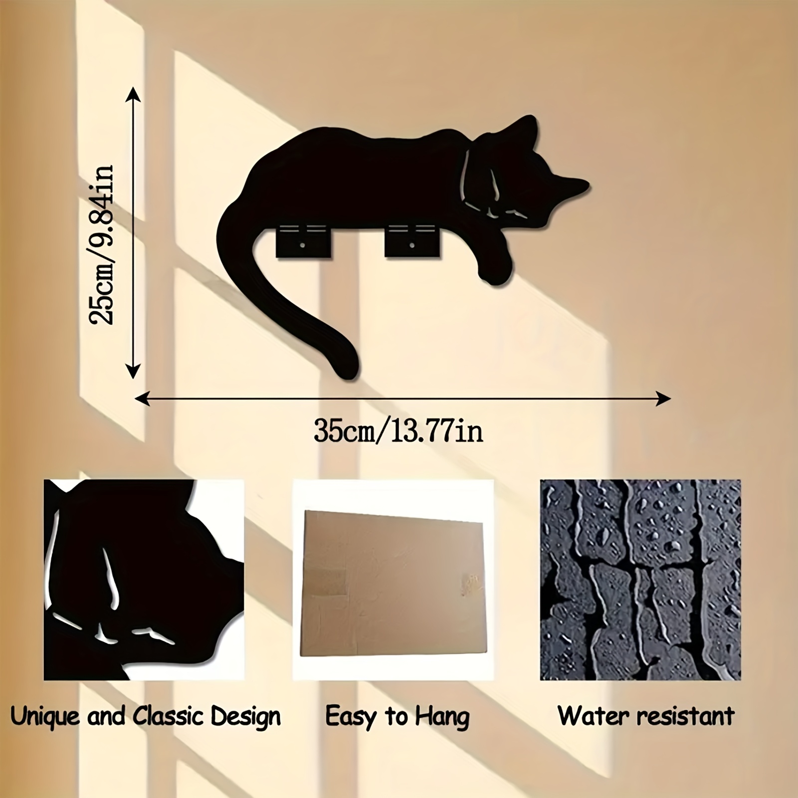 E-shop Eine Katzenzaun-Dekoration aus Schmiedeeisen, Katzen-Gartenkunst aus Eisen, Schwarze Katze Hofdekoration, Katzensilhouette, Katzenhofkunst für