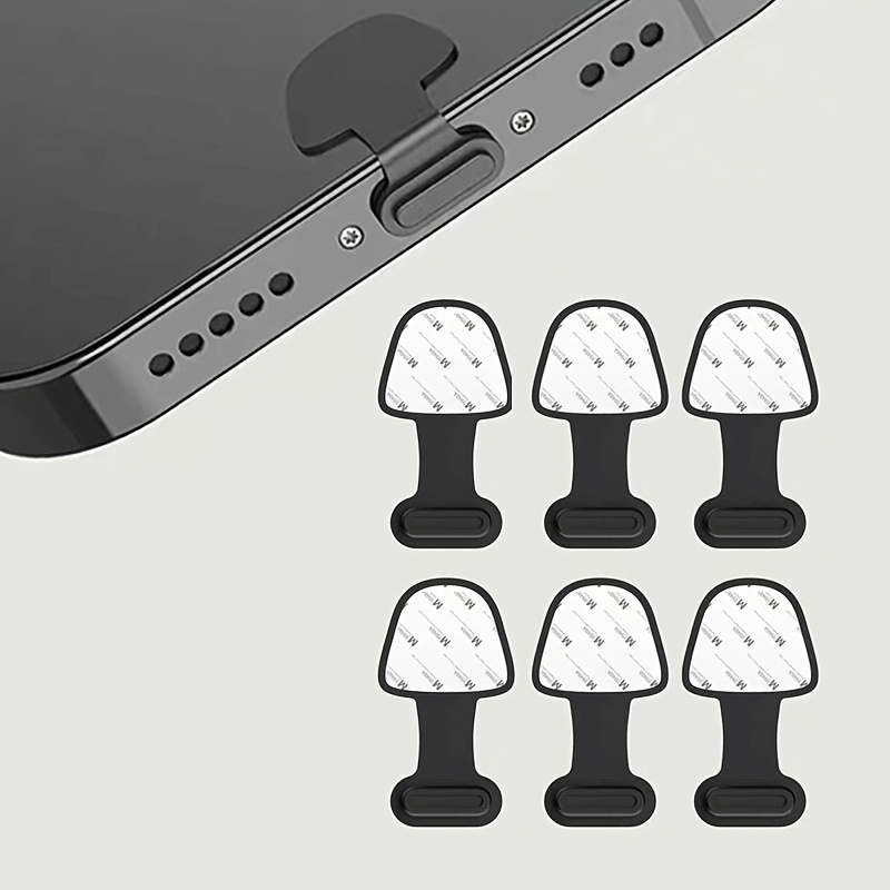 6pcs Anti-loss Dust Plugs For Phone Charging , Dustproof And , Type-c Charging Port Protective Plugs, Silicone Material, 1pc Protection