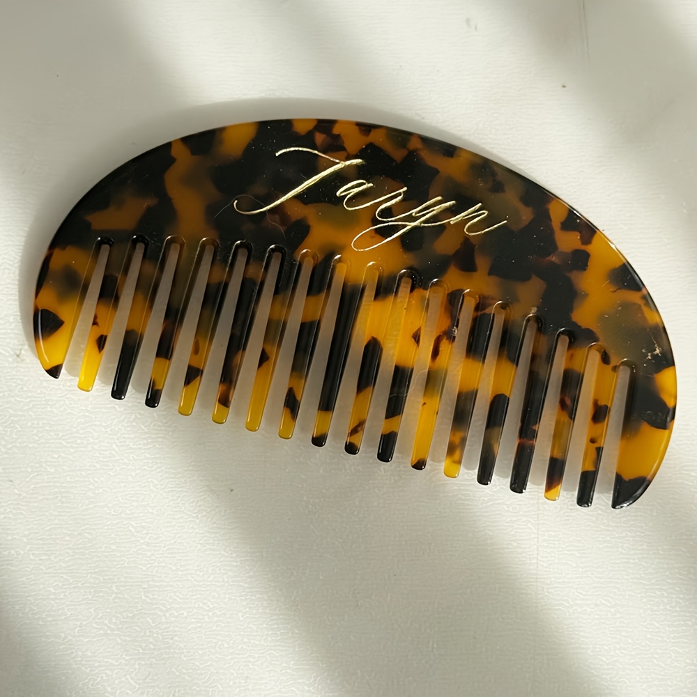 TEMU Personalized Hair Comb Accessory Wedding Piece Custom Name Engraved Golden Filled Bridesmaid Gift Elegant Ornament Monogrammed
