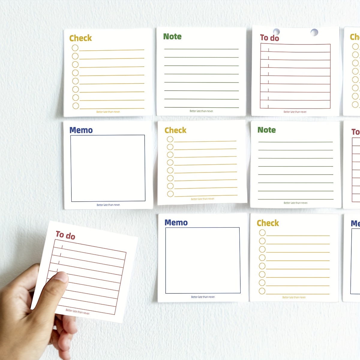 Self-Sticking Note Papers Set, High-Adhesive Productivity Planner Pads