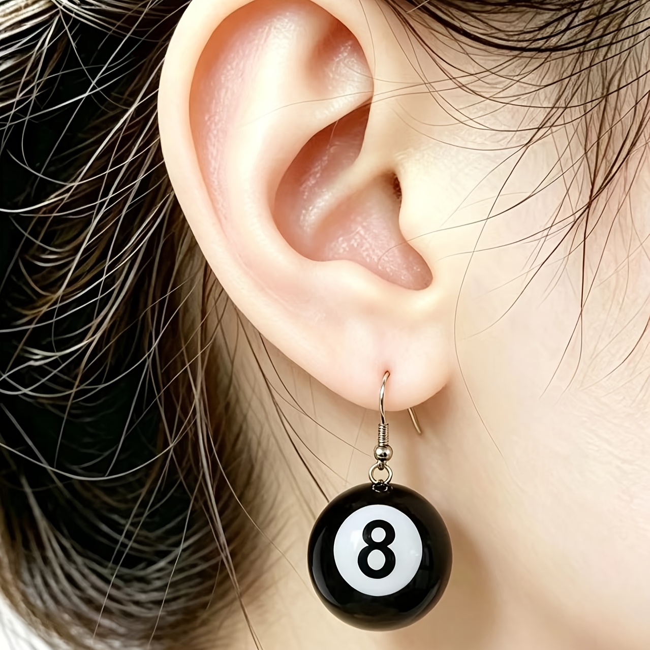 TEMU 2pcs Pendientes de Redonda con Número 8 de Moda Creativa Adecuados para Fiestas de Vacaciones al y Banquetes, Regalo para Hermanas o Uso Diario
