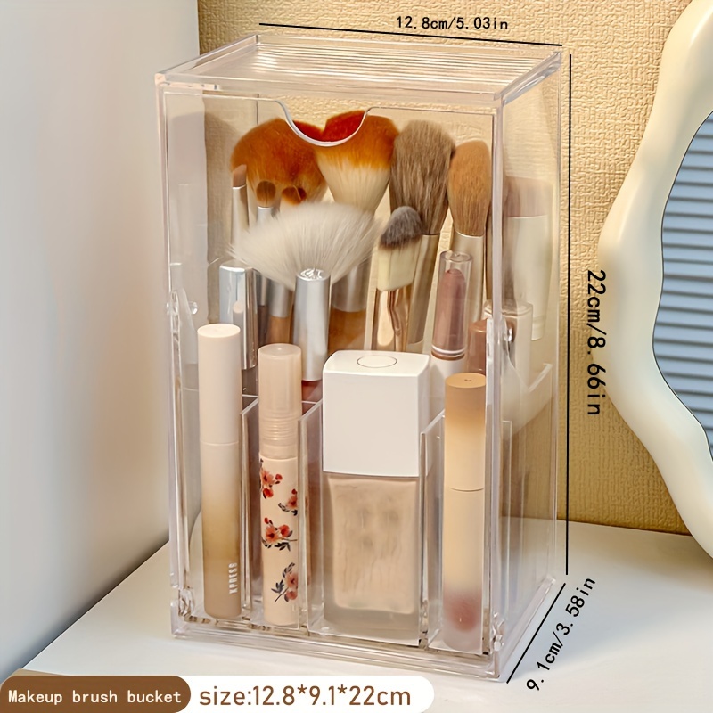 clear plastic makeup brush organizer   cosmetic storage box for desk under 3 2 cubic feet capacity jewelry making display packaging supplies beading jewelry making Product details 4
