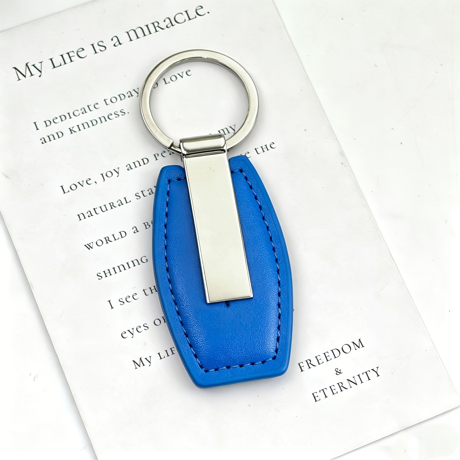 TEMU 1pc Personalized Custom Engraved Keychain, Retro Anti-lost Key Ring With Stainless Steel Id Tag, Custom Name Phone Number, Christmas Anniversary