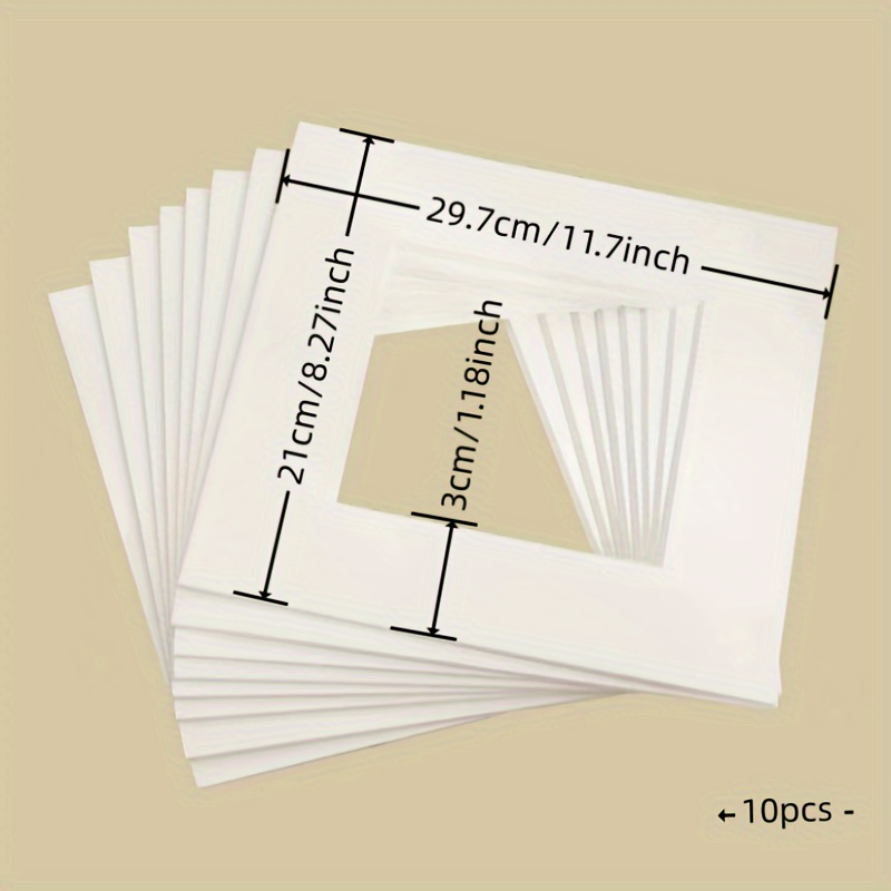 10-pack A4 Photo Frame Mounting Cardstock, 10-inch And 8-inch Photo Wall With Lined Cardstock Decorative Frames