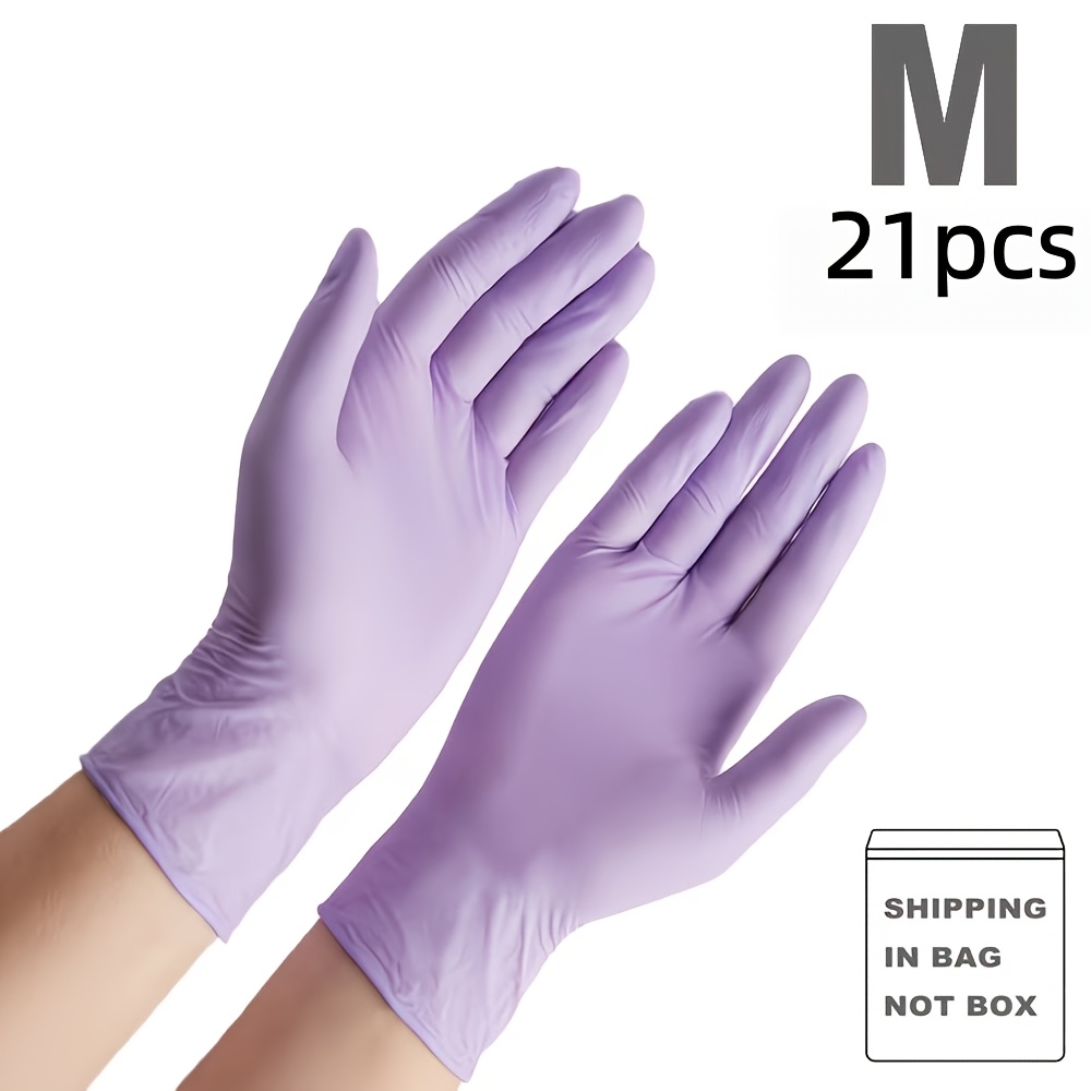 Image of Light Purple Disposable Nitrile Gloves, -free And Powder-free, Unisex, Ideal For Home Cleaning, Painting, And Daily Chores, Essential For Women, 3 Sizes , Suitable For All