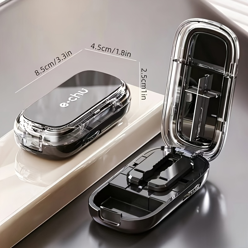 Image of 1pc Pill Cutter, Quarter Pill Dispenser, Pill Cutter, Precise 1/2 Pill Cutting, Portable Pill Box