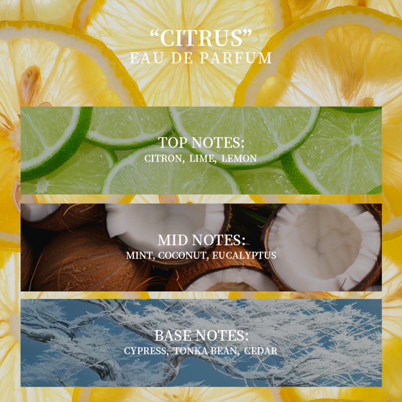 lemon scent women's perfume long- citrus fragrance, elegant gift