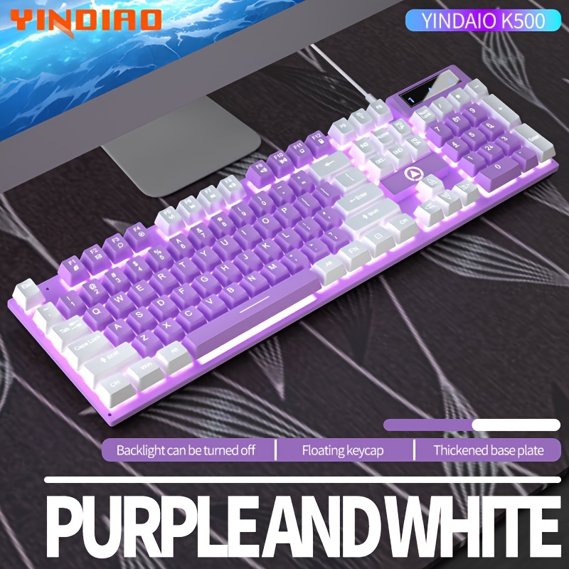 

Yindiao Mechanical Keyboard, Backlit Wired Usb Gaming Keyboard With Floating Keypad, Thickened Base Plate, For Office And Laptop Use - No Battery Or Components Included