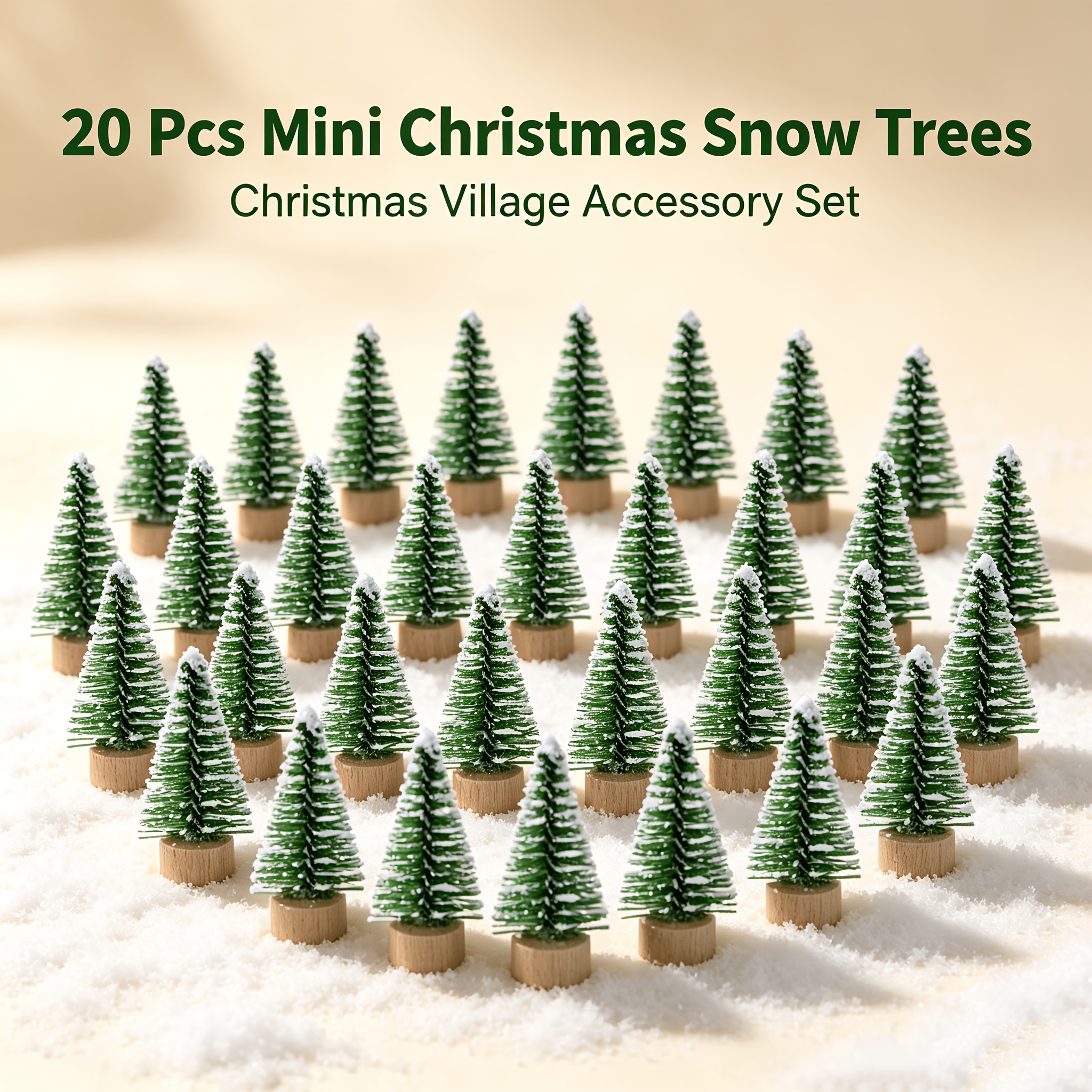 Image of 20pcs Mini Christmas Tree Ornaments - Miniature Cedar Tabletop With -free Branches, Plastic Suitable For Crafting, ,, Baking, Models, Winter & Christmas Decoration, Traditional Evergreen For, Gifts
