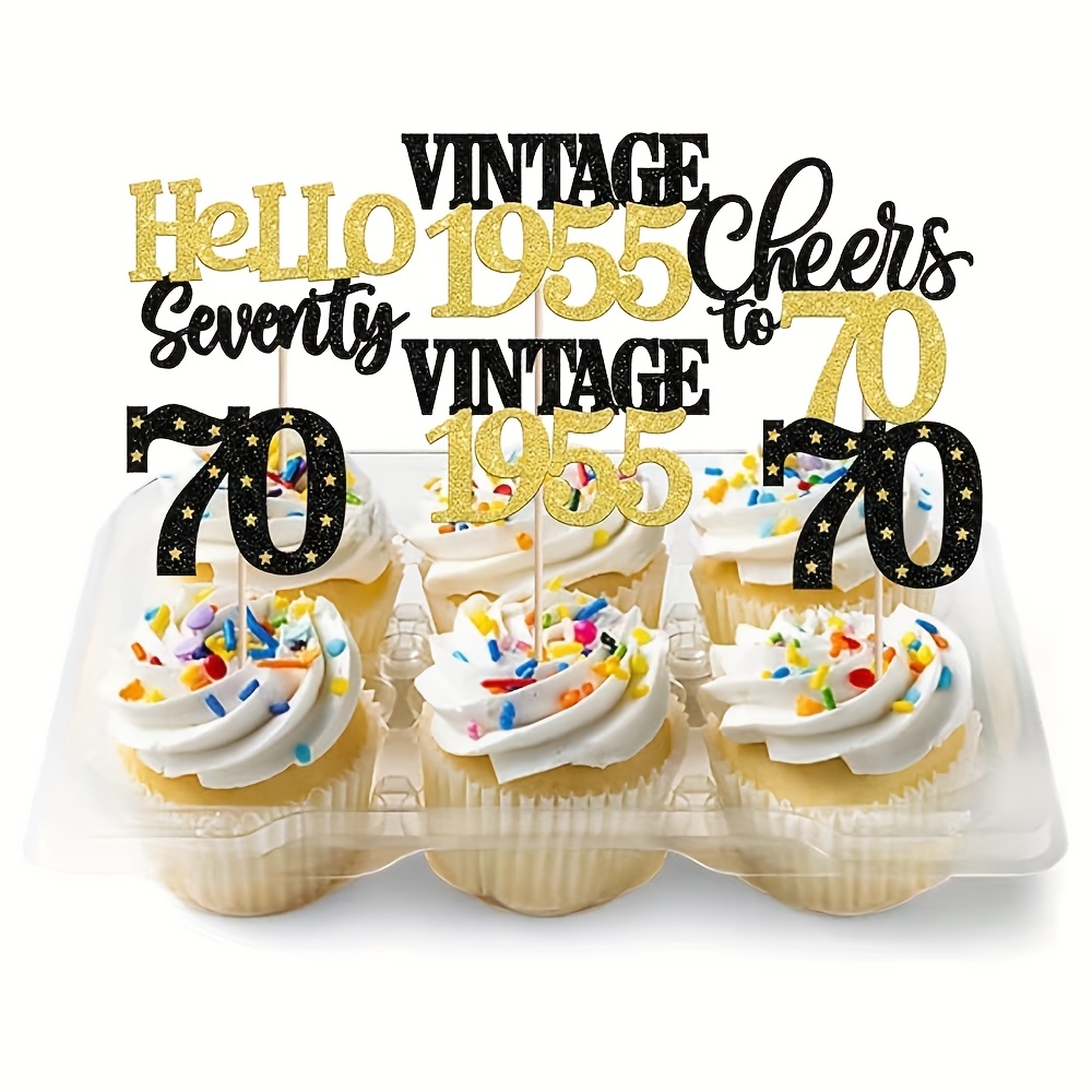 26PCS Gold Happy Birthday Cake Toppers - Acrylic Cake Bunting Decor, 13 Styles Party Supplies