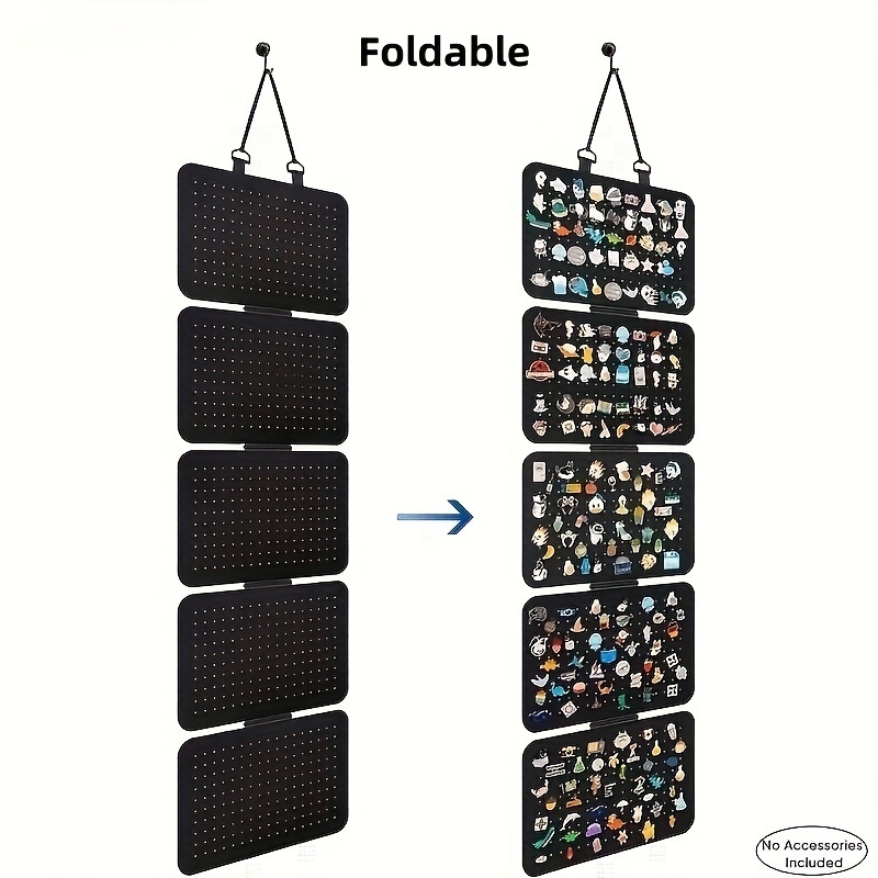 Image of 1pc Foldable Hanging Enamel Pin Display Board Organizer With 5pcs Pages, Brooch Pin Enamel Needle Display Pages, Brooch Pin Storage Rack, Capacity For At 120pcs Pins (pins Not Included)