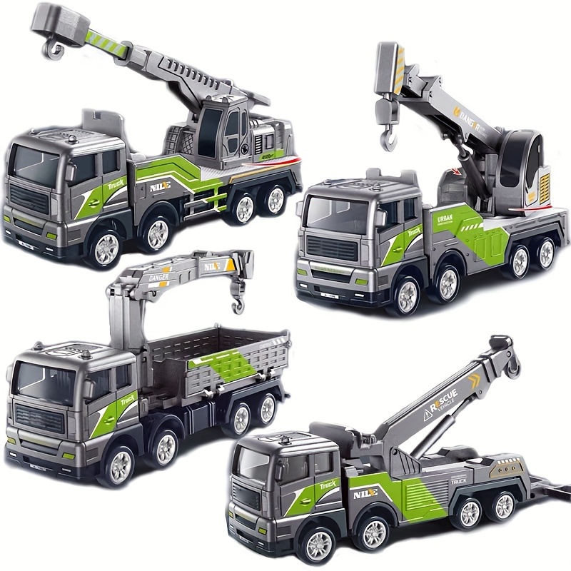 

Kids 3-6 Years Heavy Duty Crane Truck Toy Set - Inertial Alloy Tow & Rescue Vehicles With 360° Rotating Boom - Simulated Engineering Playset For Imaginative Play - Ideal Christmas Gift