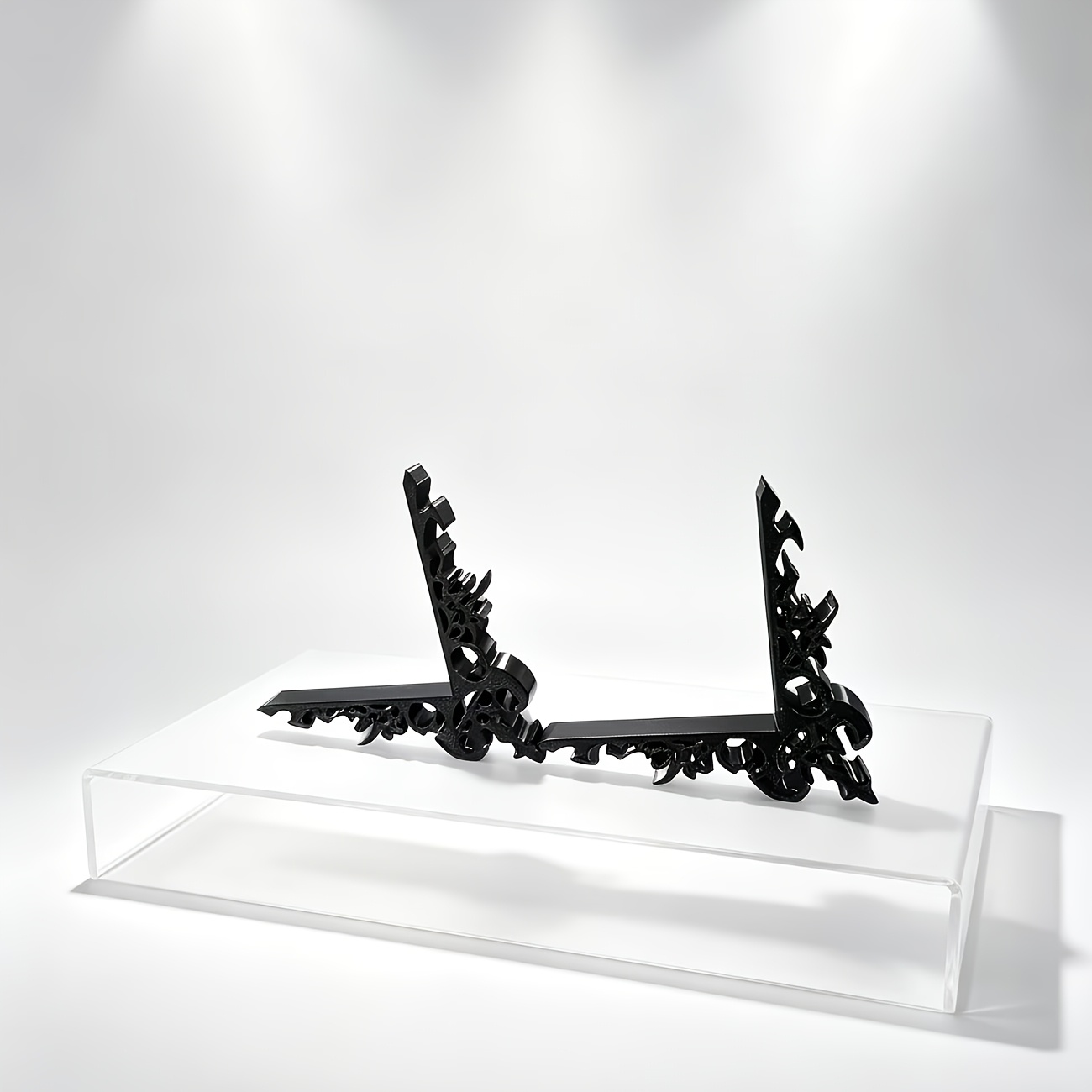 TEMU Lot de 2 décorations d'angle de moniteur gothiques - Panneau sculpté adapté pour bureau, bureau de gaming et chambre, garniture de cadre d'écran