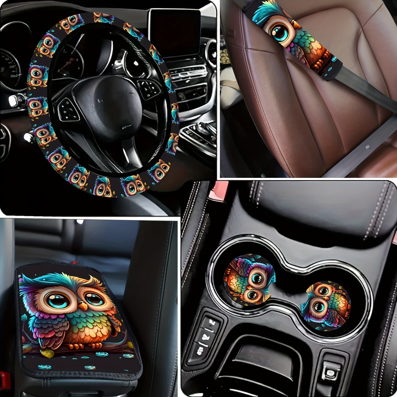 

6pcs/set Owl Car Accessories, Universal For Vehicles, And Car Decorations