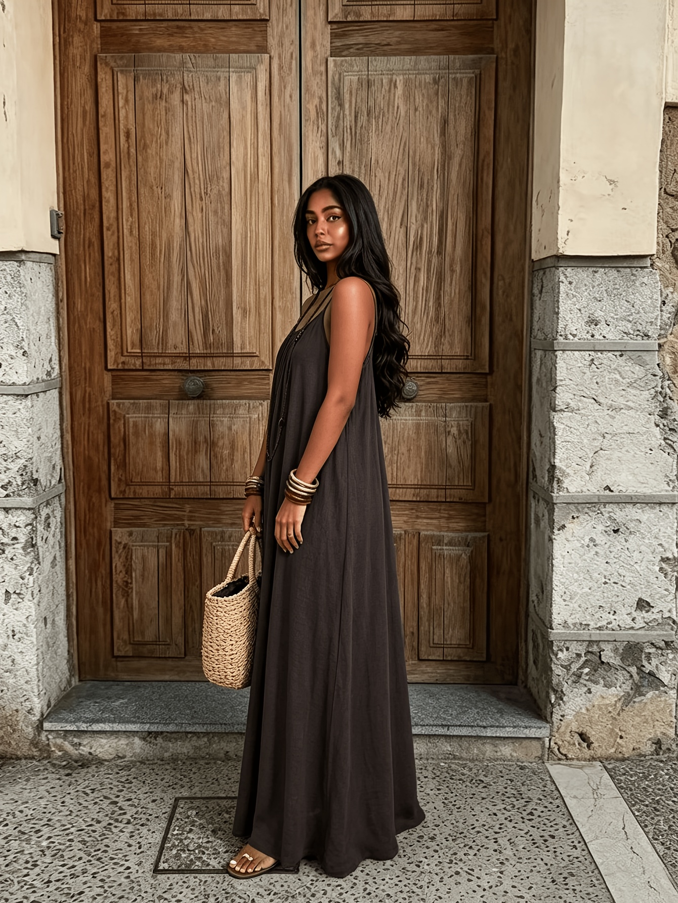 brown boho wedding guest dress womens backless maxi bohemian spaghetti strap Upto 30% Off Waist 23 (59 cm) Calvin Klein Womens Velvet Size:05