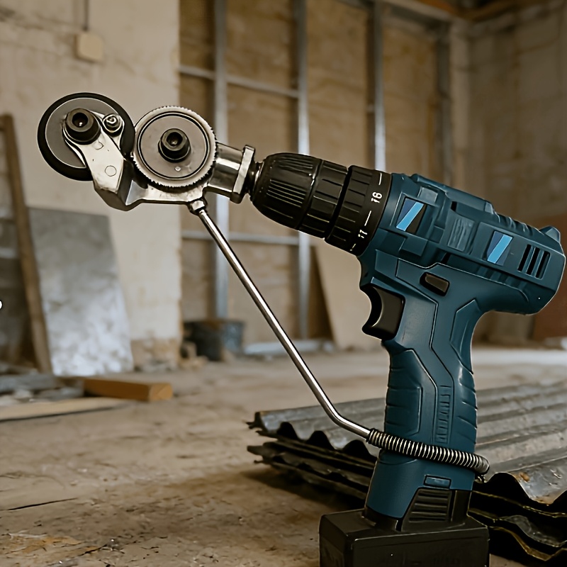 heavy duty electric drill shear set complete with drill adapter and accessories metal sheet cutting tool a versatile and fast cutting device suitable for   household and industrial use hardware accessories does not   drill