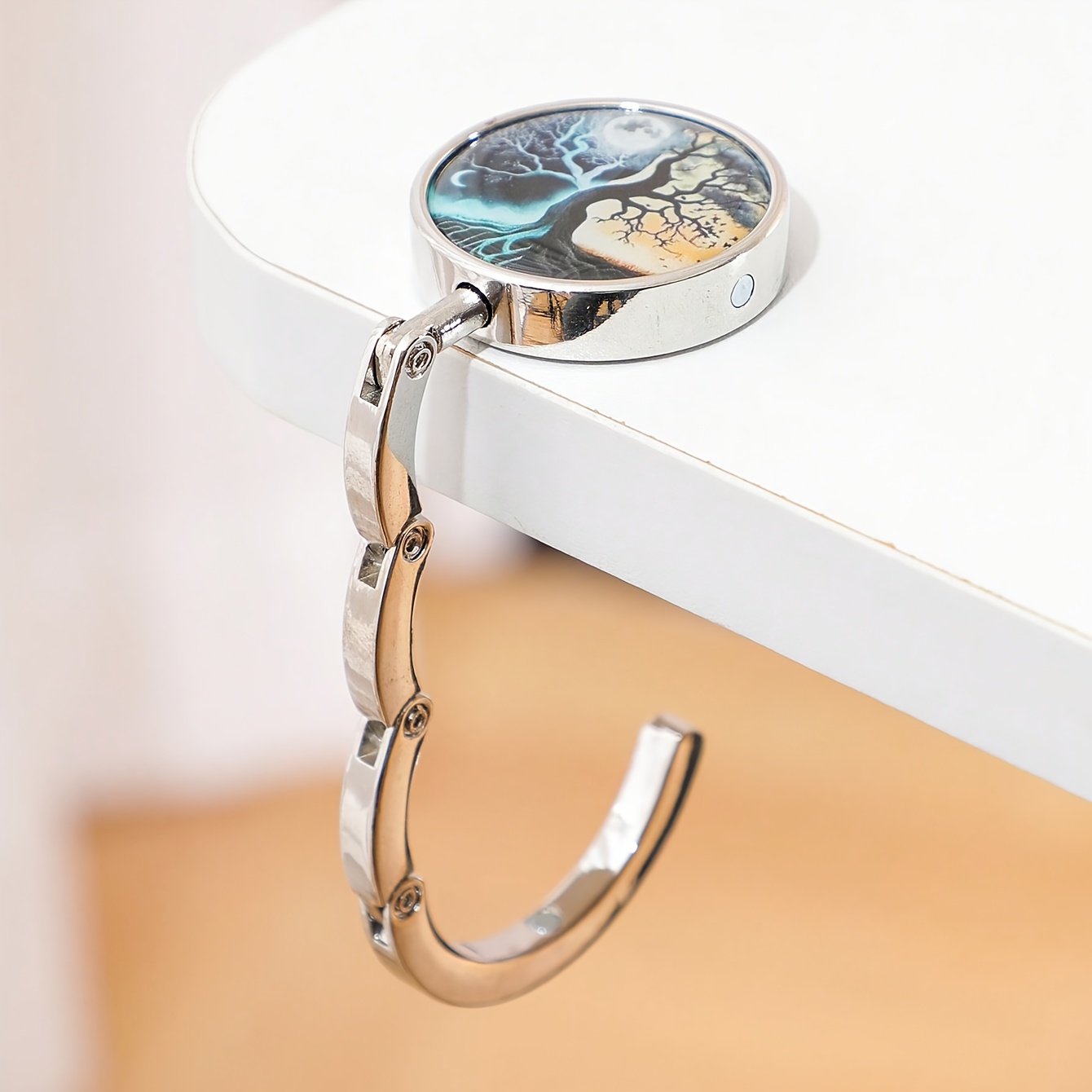 2D Tabletop Handbag Hook, Folding Purse Hook for Restaurants