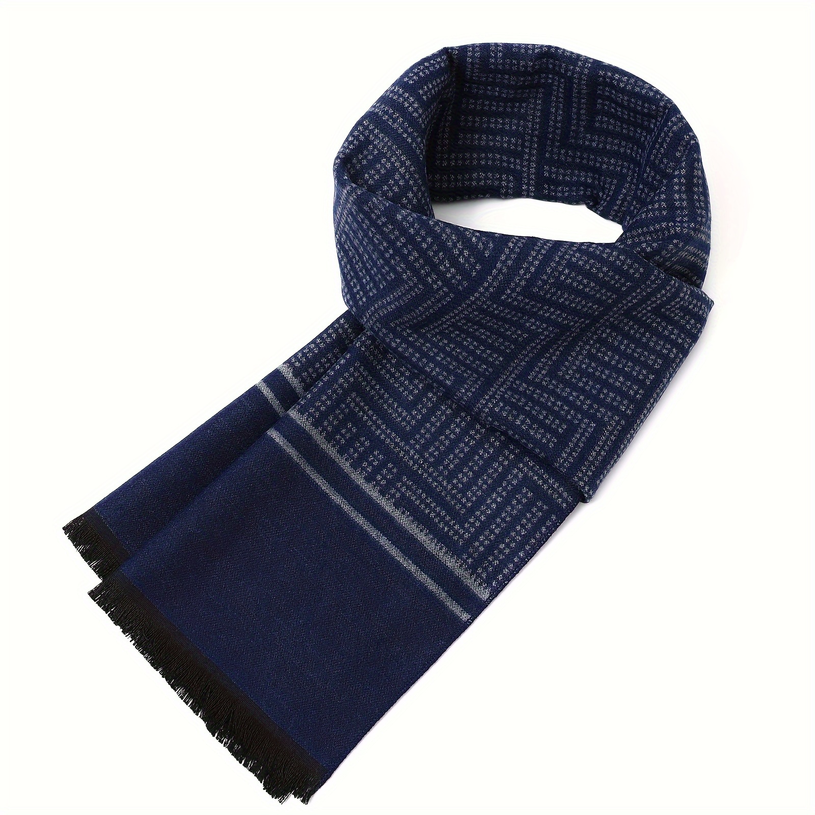 

Écharpe en tartan vintage pour hommes - Écharpe en polyester tissé pour hiver avec remplissage en de polyester 100%, lavable à - Accessoire pour temps froid avec artisanat