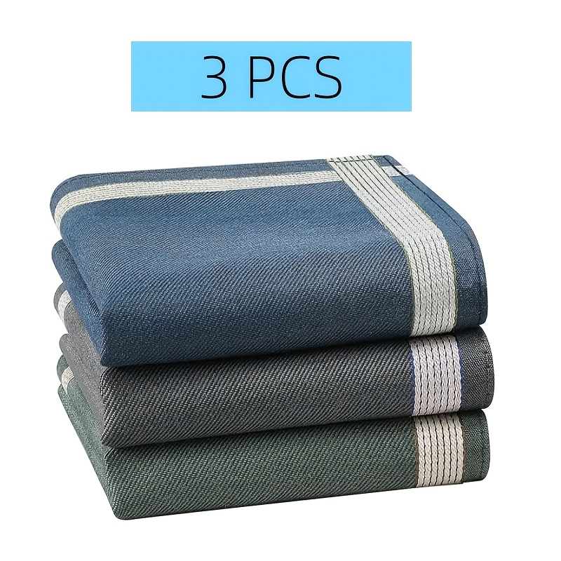 TEMU Set Of 3 Plain Artistic Texture Handkerchiefs, 43 Cm ( Inches), Available In Multiple Colors, Featuring A Vintage Feel, Portable For Commuting,