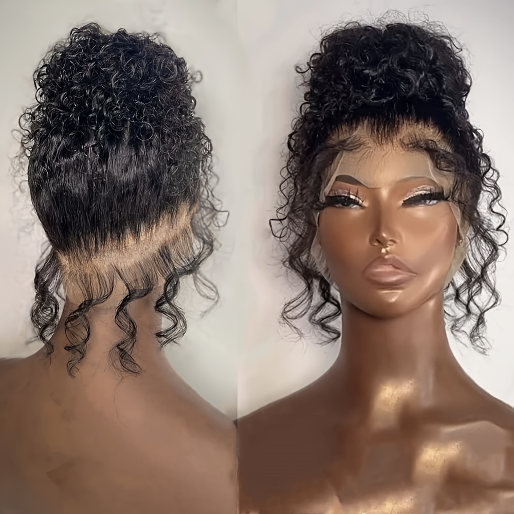360 full lace wig transparent deep wave hd lace frontal wig Temu