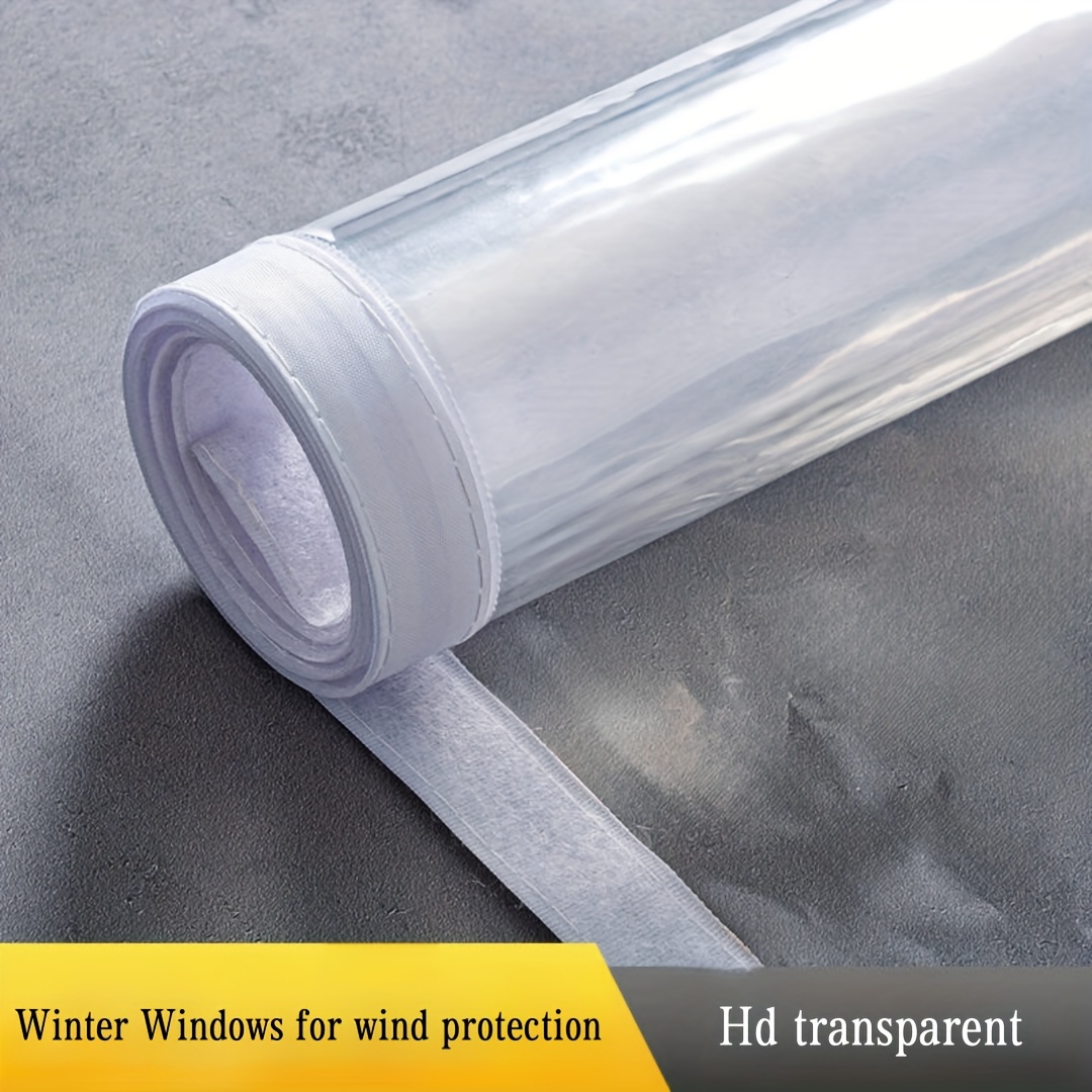 Winter-Windschutz- Wärmedämmfolie, eine verdickte transparente Kunststofffolie, dichtet Fenster ab, um Wind Kälte zu verhindern * für alle Arten von Türen Fenstern