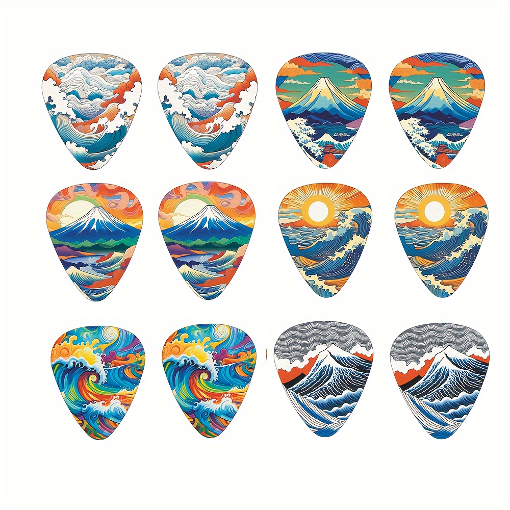 Guitar Picks, Japanese Illustration Painted Theme, Suitable For , Ukulele, Guzheng, And Other String Instruments, Instrument Accessories
