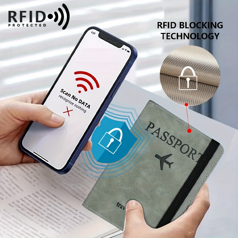 1pc Stylish RFID Passport Holder with Multi-Functional Travel Wallet and Cute Card Holder