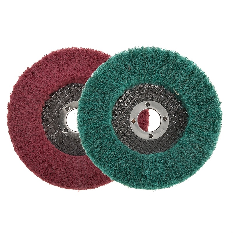 Image of 6 180/320 Sandpaper Nylon Fiber Rolled-over Metal Polishing Wheels, 4-inch Abrasive Polishing Sheets For Deburring And Derusting Of Complex Surface Welds