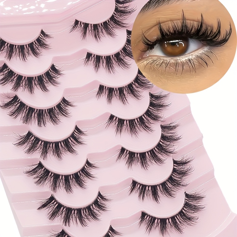 7 Pairs Full Stripe False Eyelashes, European & American Style