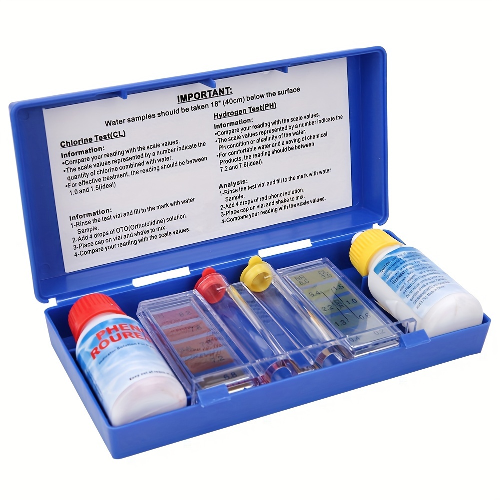 

Ph Chlorine Water Quality Test Kit Swimming Pool Tester Water Testing Box