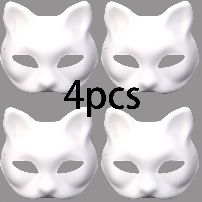 item picture white   material horse spoon   mask half face cat face fox blank peking opera face painting diy hand painted full face animal