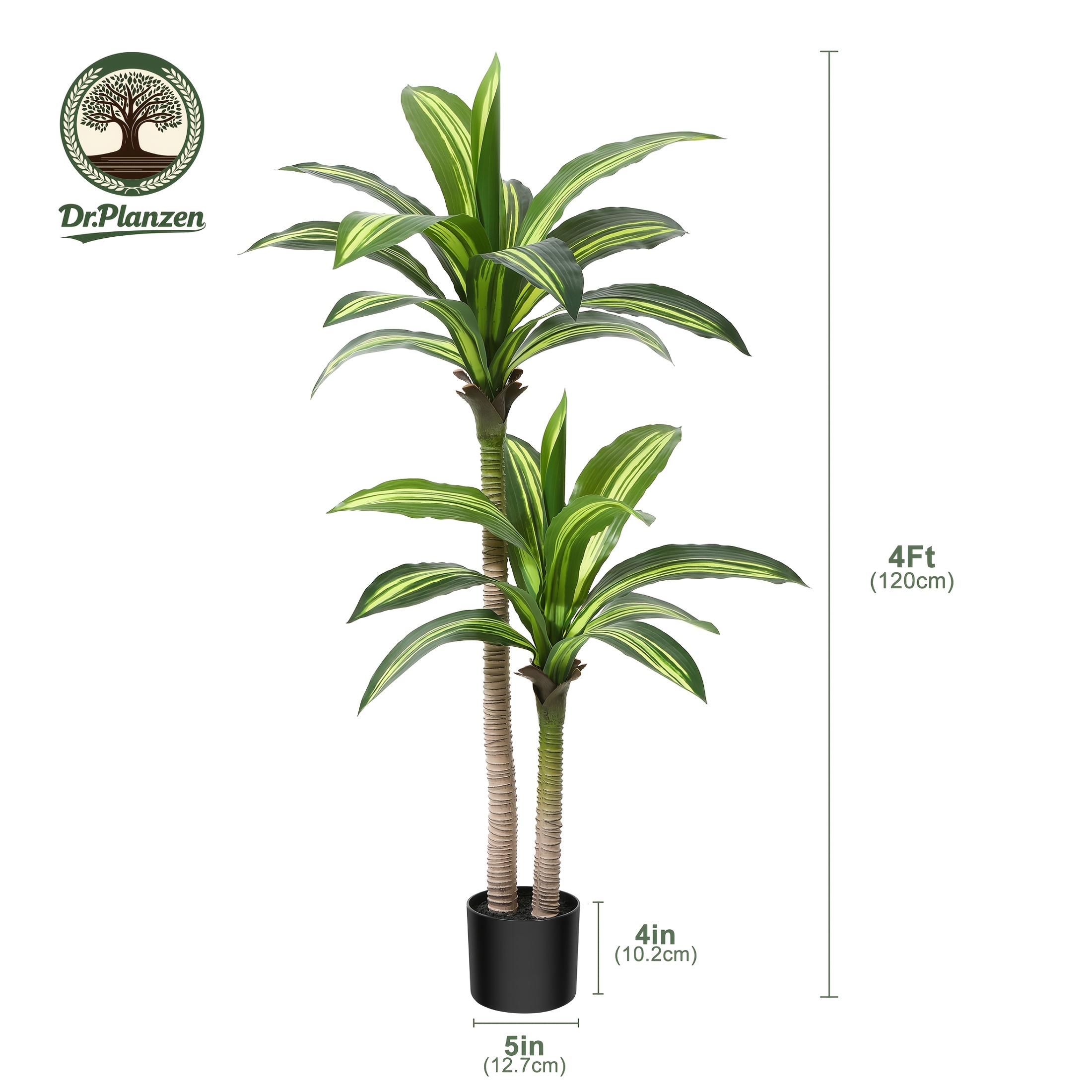 TEMU 4ft/5ft/6ft Artificial Tree In Pot - Realistic Faux Plastic Tropical Floor Plant With Easy Assembly, Indoor/outdoor Decor For Home Office Living