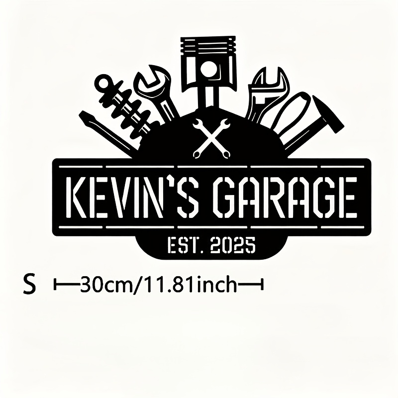 TEMU 2d Flat, 2d Flat, A Custom Metal Led Sign In A 2d Design Featuring Different Tool Patterns And Logos, Perfect For Home Decor. It Multiple Colors