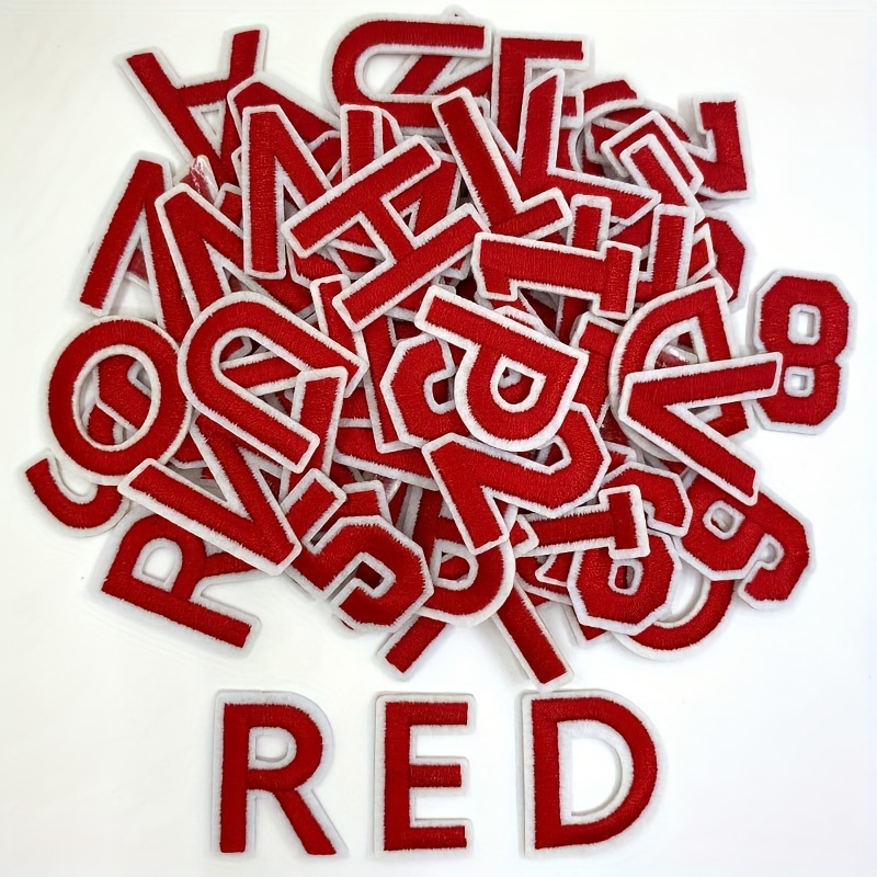 Image of 72pcs Letter And Number Combination Embroidery Iron-on Patches