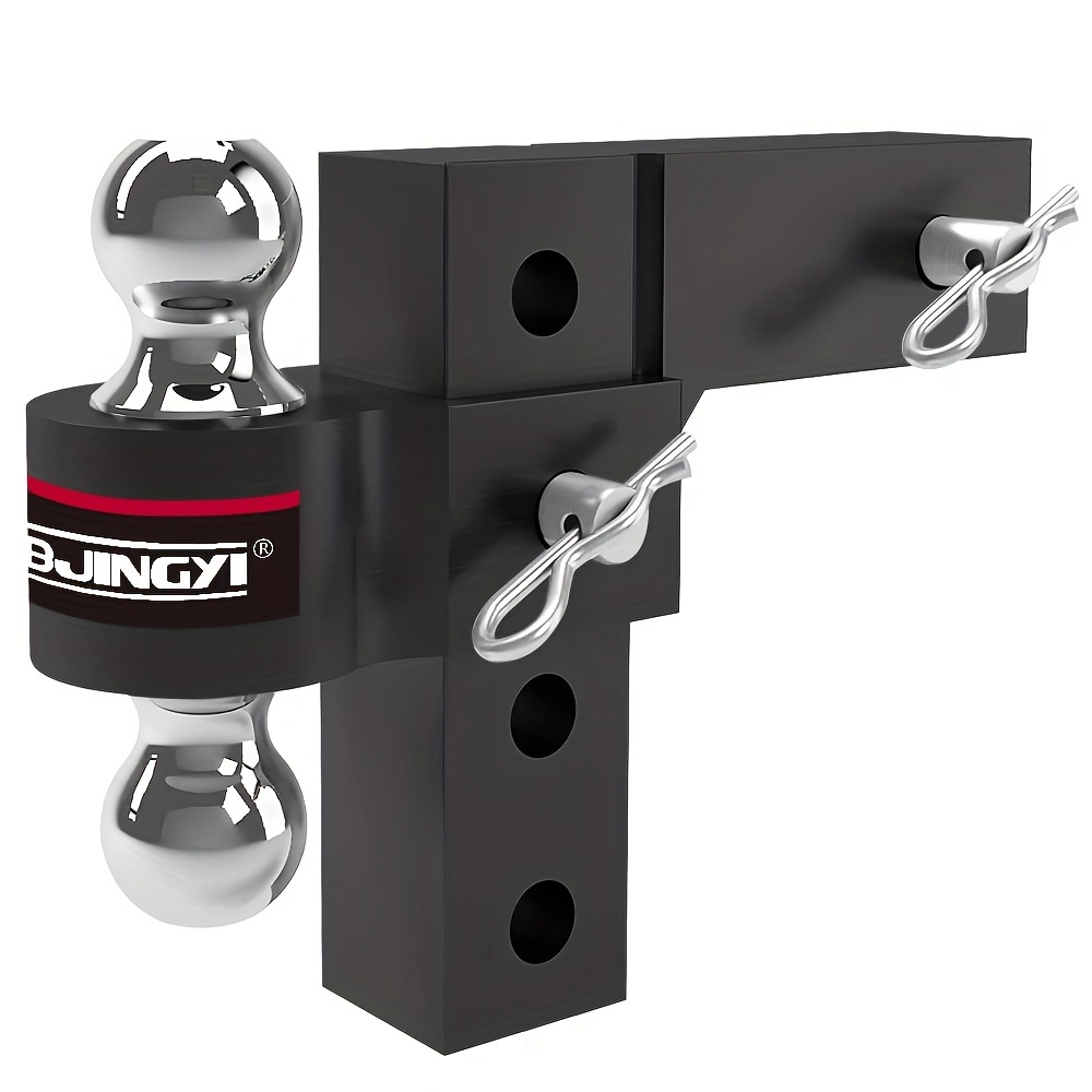 TEMU Adjustable Trailer Hitch Fits 2-5/16" Receiver 6'' Drop/rise 5000lbs Dual Ball