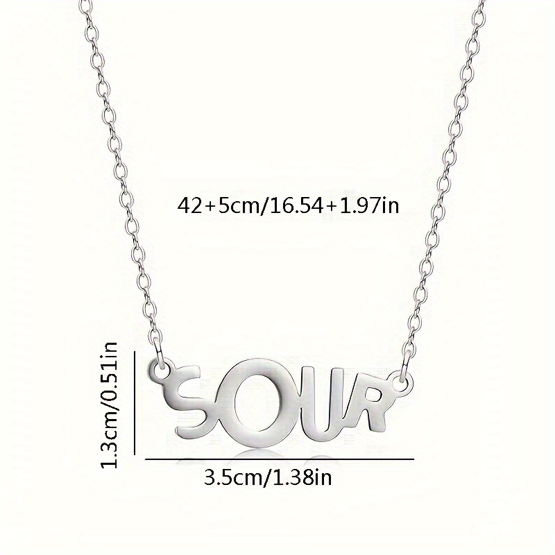TEMU 1pc Collier Minimaliste en Acier Inoxydable Lettre GUTS, Cadeau pour Fan de la