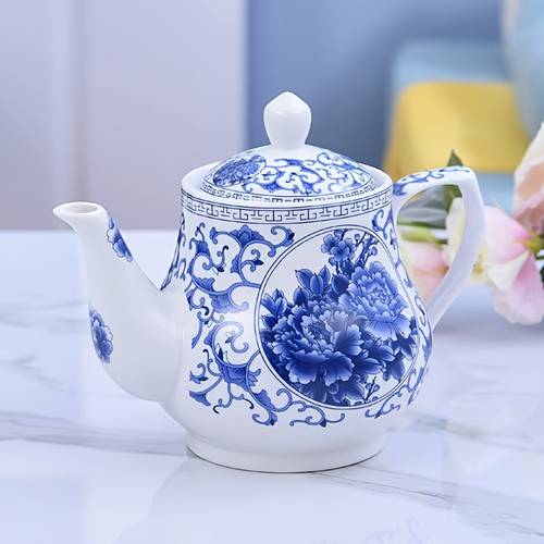 an elegant and teapot blue and white porcelain tea set with ceramic fu teapot and cups vintage chinese tea brewing set for home use heat resistant material suitable for home office or holiday gifts tea set accessories