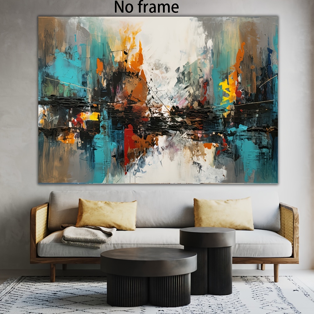 TEMU 1pc, Abstract Color Texture Canvas Art Poster, Canvas Poster Painting, Art Printed Matter, Holiday Gift, Background Decoration, Wall Art