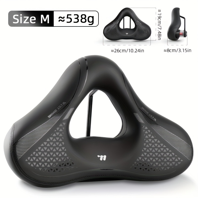 West Biking Bicycle High-elasticity Shock-absorbing Seat Cushion Enlarged Widened Hollow And Breathable Seat Comfortable Non-slip Cushion For Mtb/road/e-bikes