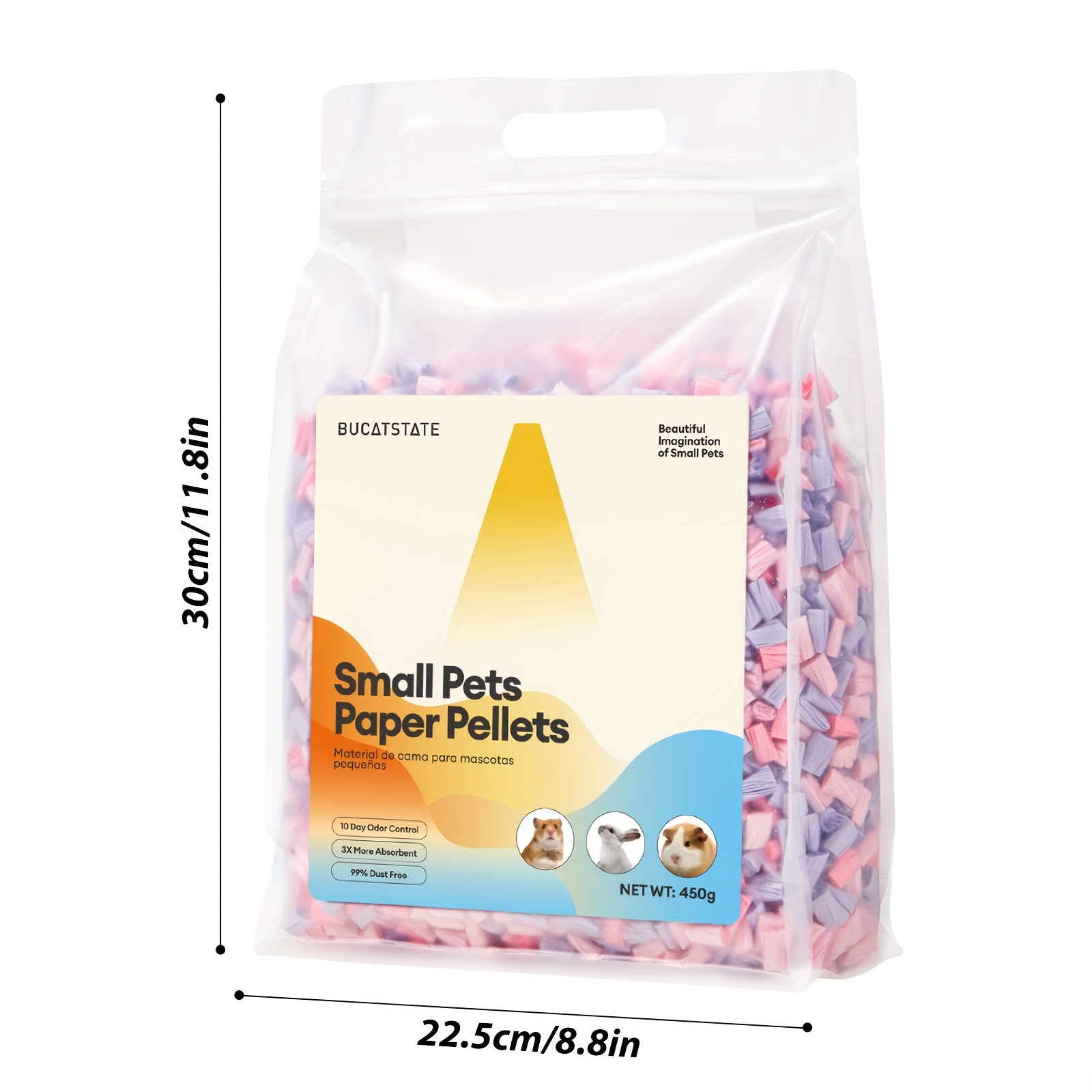 BUCATSTATE Hamster Paper Pellet Bedding, 450G - Free from Dust, Highly Absorbent, Odorless Litter for Small Pets. Ideal for Syrian Hamsters, Dwarf Hamsters, Gerbils, Mice, Lemmings, Degus, Reptiles, And Birds - Image 4