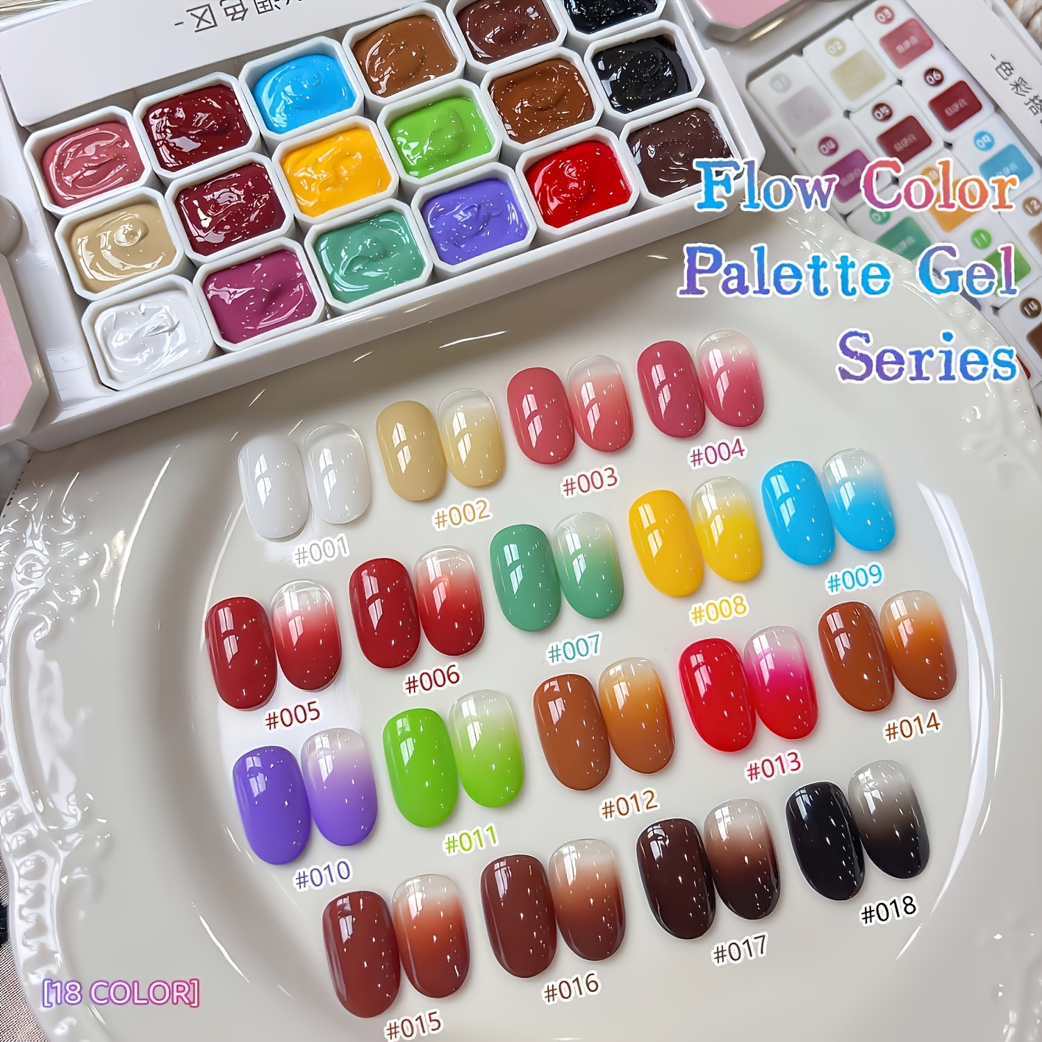 Mordda18 Grid Palette Iridescent Palette ---2026 New Nail Iridescent Gel Set Fashion Led Art Home Diy Easily Create Salon-grade Nail Art