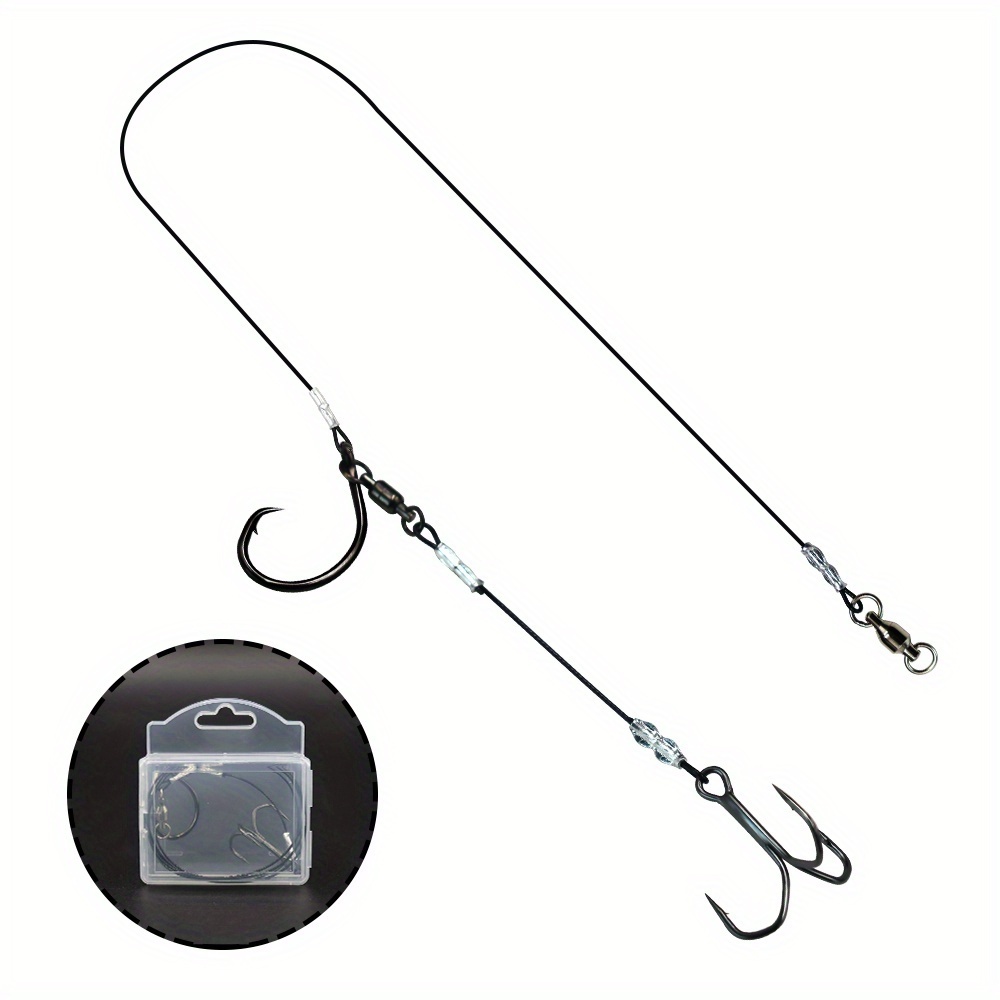 Image of Rigs With Bearing Swivels, High-strength Beak Hooks, And 49-strand Steel Wire Line, Featuring 3 Hooks Suitable For Saltwater And Freshwater Fishing With High Strength