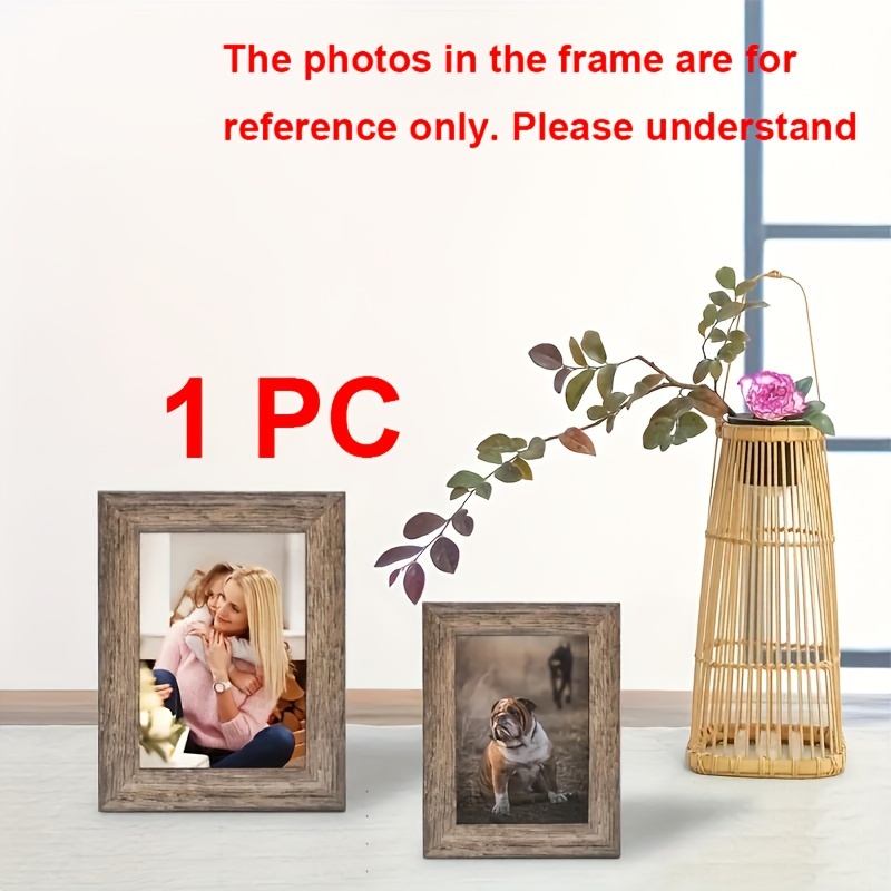 1pc Picture Frames Rustic Wood Pattern, Display Photos Horizontal And Vertical Formats For Wall And Table Mounting, 8x10/5x7/4x6 Picture Frame, Photo Frame