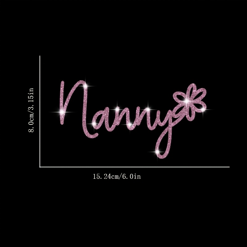 TEMU Sparkling Nanny With Flower Decals, Suitable For Decorating Glass Doors And Windows, Bedroom Doors, Wall Sticker, Car Sticker, Car Window