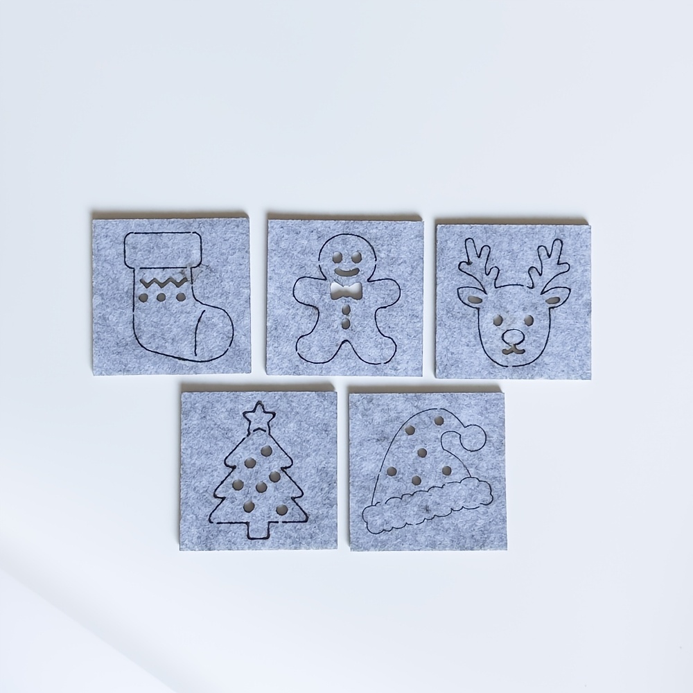 TEMU Ensemble d'outils de perforation en feutre de laine 5 pièces, facile à utiliser pour les débutants, de Noël, très facile à percer sapin de Noël
