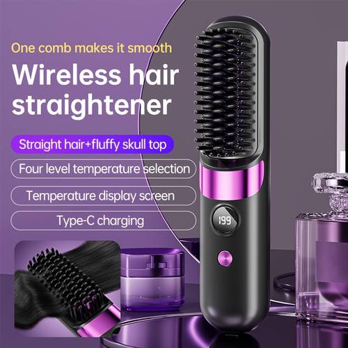 portable cordless hair straightener fast temperature anti scalding led usb charging exquisite and lightweight suitable for family travel an ideal gift for ladies professional styling tool