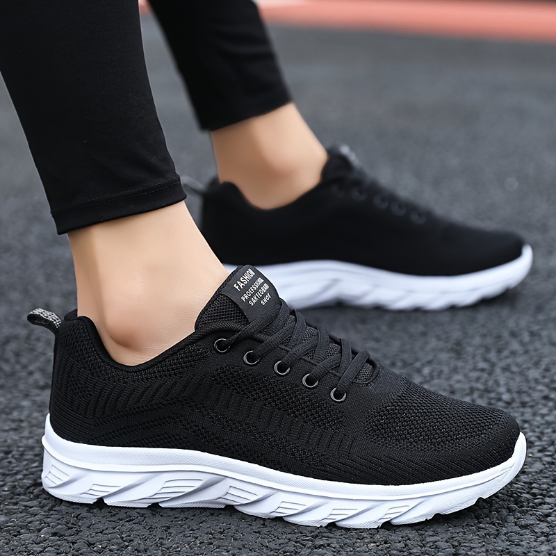 

Men's Trendy Woven Knit Breathable Running Shoes, Comfy Non Slip Solid Colour Sneakers For Men's Outdoor Activities